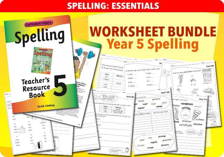 Curriculum Visions teacher spelling and vocabulary literacy english resource