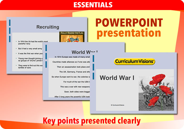 Curriculum Visions teacher first world war 1st worl war world war one world war 1 ww1 history resource
