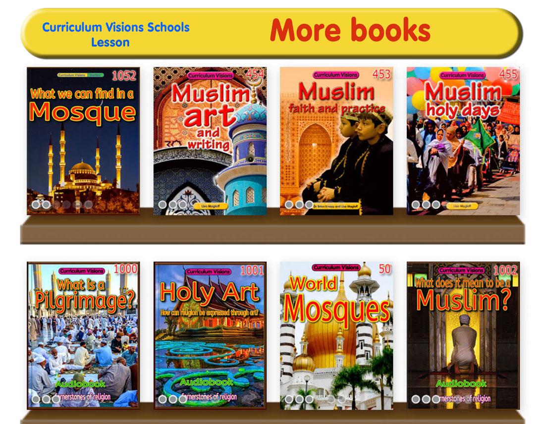 Curated library shelves