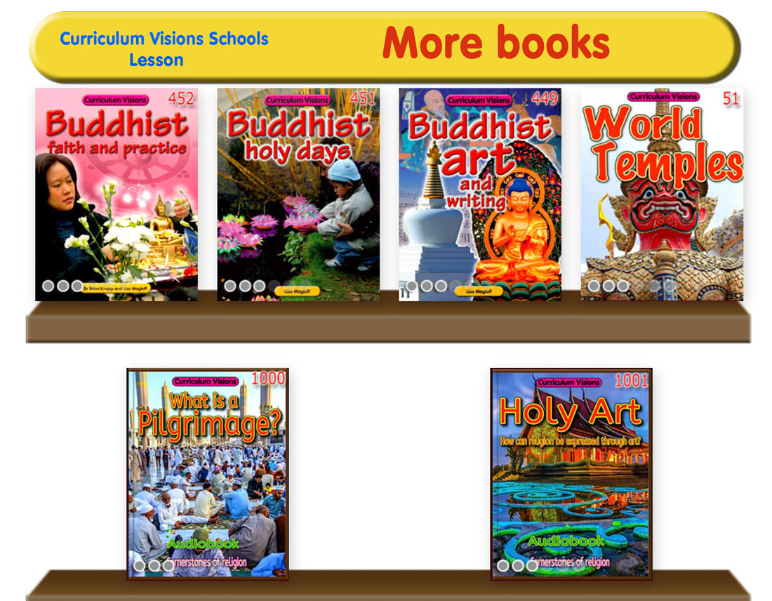 Curated library shelves