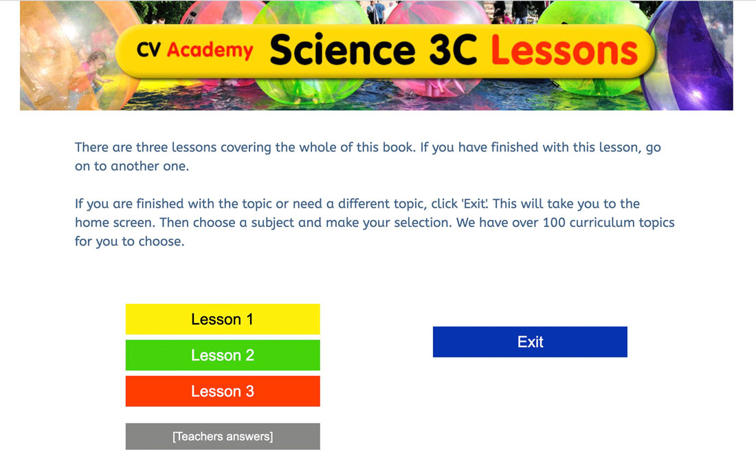 Lesson listing and worksheets