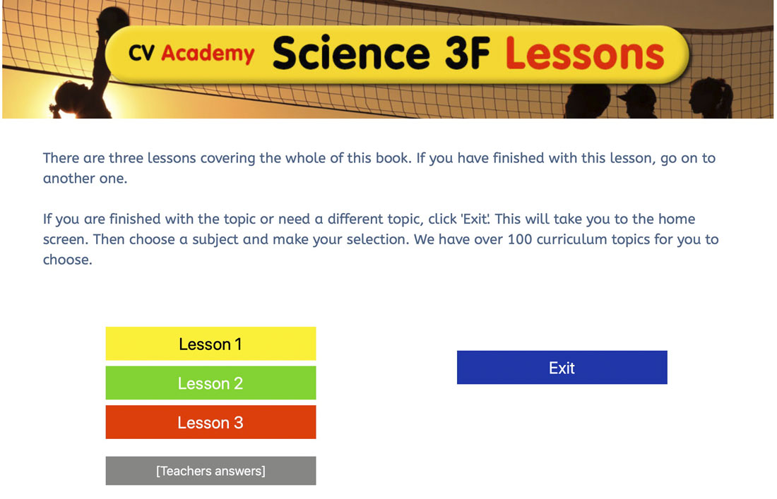 Lesson listing and worksheets