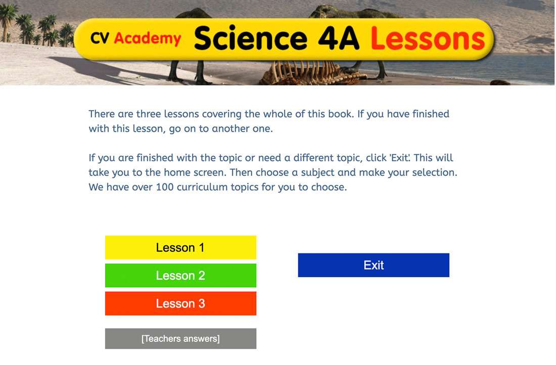 Lesson listing and worksheets