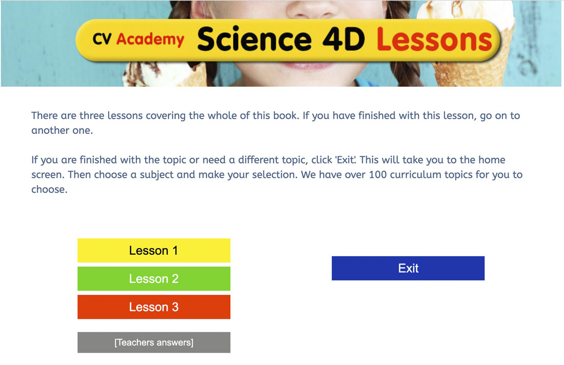 Lesson listing and worksheets