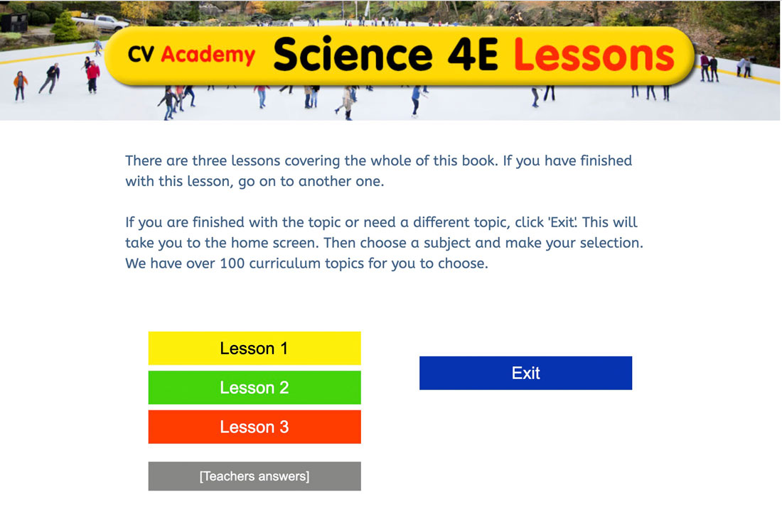 Lesson listing and worksheets