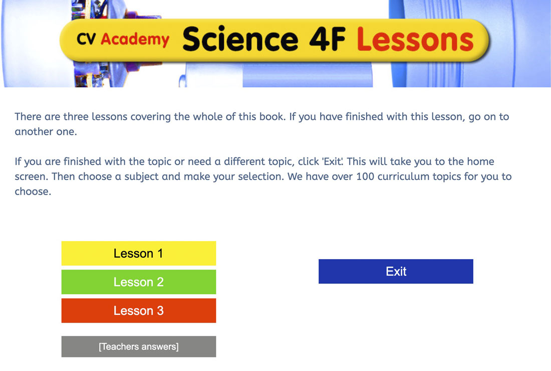 Lesson listing and worksheets