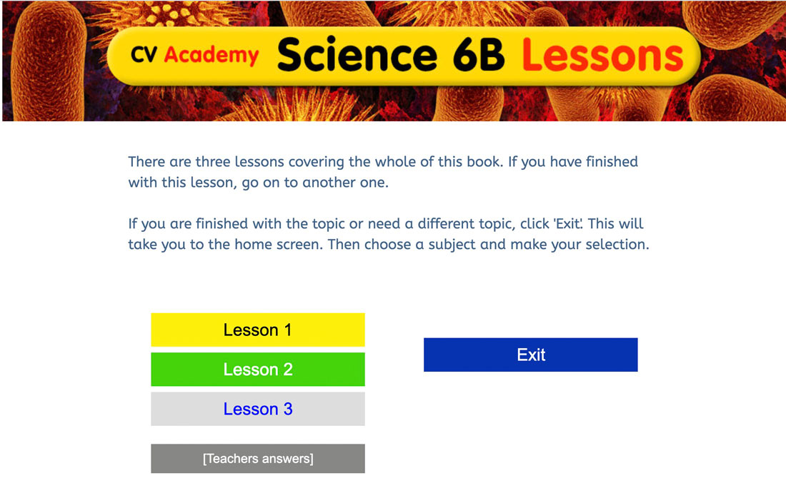 Lesson listing and worksheets