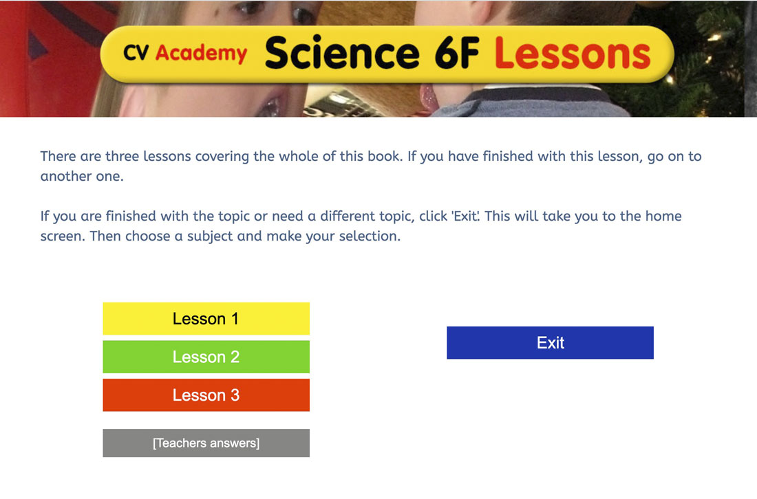 Lesson listing and worksheets