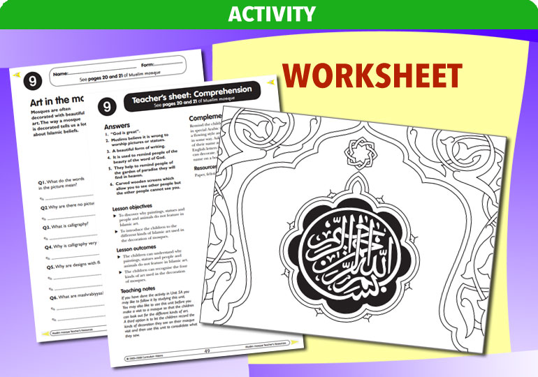 Curriculum Visions teacher islam islamic muslim religion religious comprehension activity resource