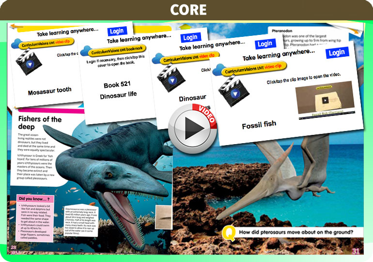 Curriculum Visions teacher dinosaurs, fossils, evolution, science history geography resource